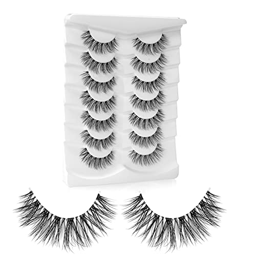Onlyall Lashes Mink False Eyelashes Natural Wispy Lashes Soft Faux Mink Lashes Fluffy False Lashes 16MM A04