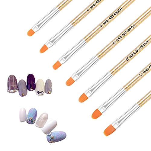 AvoDovA 7PCS Nail Art Brush Set, Nail Tips Acrylic UV Gel False Nails Painting Pen DIY Nails Design, Nail Art Tips Builder Brush, UV Gel Acrylic