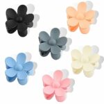 VinBee 6PCS Flower Claw Clips Hair Clips for Women Girls Matte Large Hair Claw Clips Non Slip Strong Hold Hair Clamps Accessories for Thick Thin