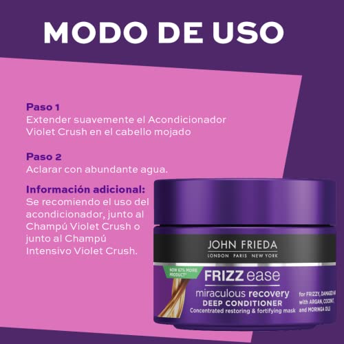 John Frieda Frizz Ease Miraculous Recovery Intensive Deep Conditoner Hair Mask 250ml, White