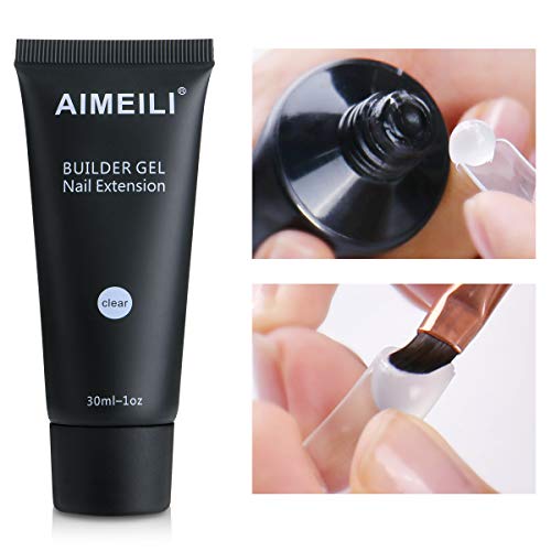 AIMEILI Clear Builder Gel Nail Extension 30ml Soak Off UV LED Nail Enhancement Manicure Tool Nail Art False Nails