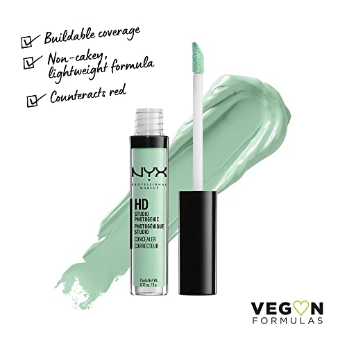 NYX Professional Makeup HD Photogenic Concealer Wand, For all skin types, Medium Coverage, Shade: Green