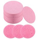 30 Count Compressed Facial Sponge, 80 mm/3.1 inch Cellulose Facial Sponges, Reusable Washing Face Sponge Pads for Facial Cleansing, Exfoliating M