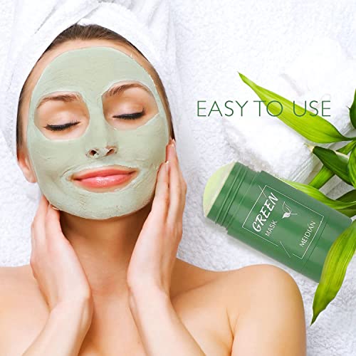Green Tea Cleansing Mask Stick,Green Mask Stick,Green Tea Face Mask,Deep Cleansing Clay Mask,Reduce Blackheads,Poreless Deep Cleanse Green Tea Pu