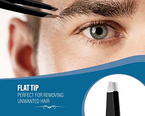 ME MAXEQUIP 4Pcs Tweezers for Facial Women and Men Professional Stainless Steel Eyebrow Tweezers Precision for Ingrown Hair Tweezers on Nose Ear