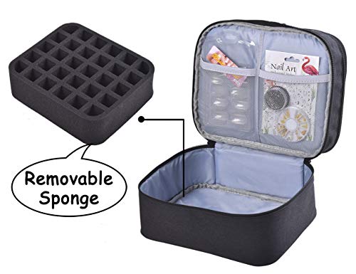 Double-Layer Nail Varnish Storage Case, Essential Oil Bag for for Nail Varnishes and Manicure, Nail Varnish Holder, Holds 30 Bottles (15ml - 0.5