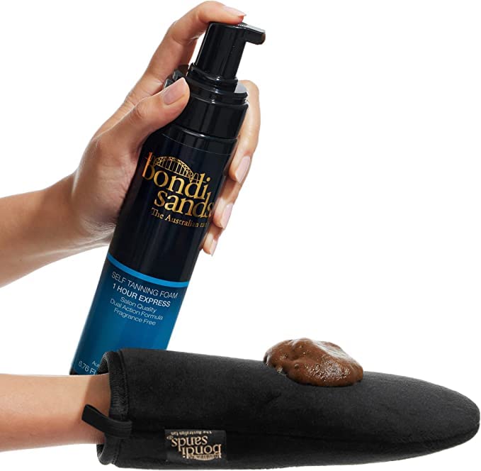Bondi Sands 1-Hour Express Self Tanning Foam | Lightweight, Fragrance-Free Formula Quickly Provides a Natural, Flawless Bronzed Glow, Vegan + Cru