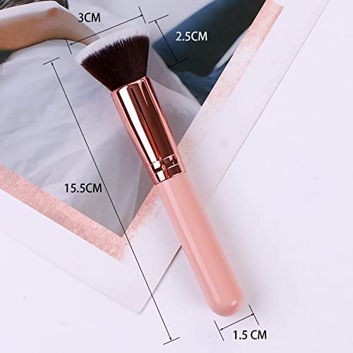 Olakin Make-Up Brush, Foundation Brush, Makeup Brush, Cosmetic Brush, Flat Cosmetic Brush, Ideal for Creamy, Powdery or Liquid Foundation (Rose G