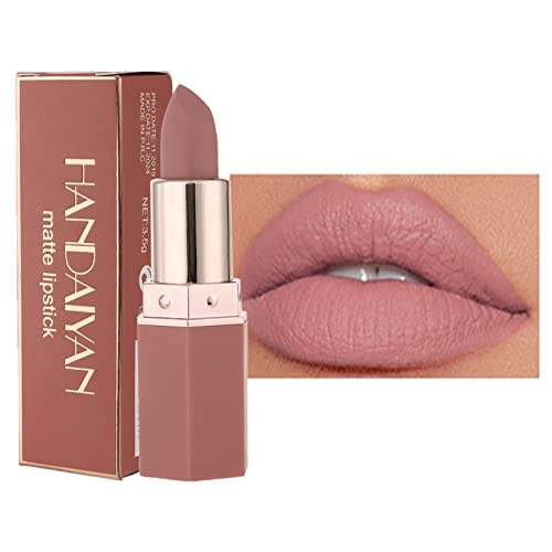 Matte Lipstick Long Lasting, Non Stick Cup Velvet Lipstick Lip Gloss Waterproof Lipstick Professional Lipstick Cosmetics Make Up Gifts Full-Cover