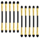 Eyeshadow Brushes, 10PCS Double-Ended Eyeshadow Applicators Long Handle Eye Shadow Sponge Applicator Reusable Eye Make-up Tools for Blending Defi