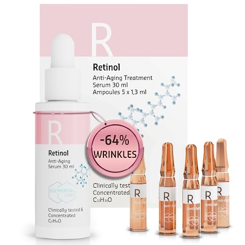 Retinol Serum 30ml, -64% Wrinkles in 3 Months - Retinol Serum High Strength for Face - Collagen Booster for a Natural Face Lift - Clinically Test