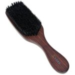 Kobe Astaire Large Club Detangle Hair Brush with Natural Boar Bristle - Dark Wood long Handle with Ridged Back. Ideal Beard or hair brush that oo