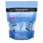 Neutrogena Makeup Remover Facial Cleansing Towelette Singles, Daily Face Wipes to Remove Dirt, Oil, Makeup & Waterproof Mascara, Gentle, Alcohol-