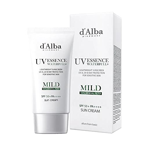 d'Alba Waterfull Mild Sun Cream 50ml Vegan Non-nano Mineral Mild Sunscreen For Sensitive Skin