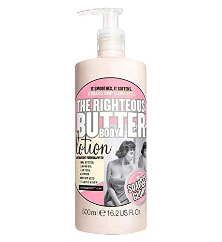 Soap and Glory The Righteous Body Butter Lotion Bundled with Clean on Me Creamy Clarifying Shower Gel 500 millilitre Hand Pumps