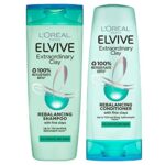L'Oreal Elvive Extraordinary Clay Rebalancing Shampoo (400ml) & Conditioner (300ml) Set for Dry Roots & Dry Ends