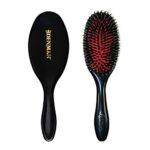Denman Cushion Hair Brush (Medium) with Soft Nylon Quill Boar Bristles - Porcupine Style for Grooming, Detangling, Straightening, Blowdrying and