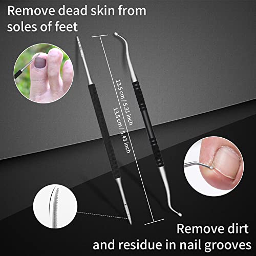 Ingrown Toenail Tool Pedicure Tool Kit 6pcs, Ingrown Toe Nail File and Nail Lifter Cuticle Pusher Pedicure Set, Sharp Blade Pedicure Knives Kit P