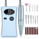 Electric Nail Files Professional,Urbuti Portable Nail Drill Machine for Acrylic and Gel Nails,35000RPM Rechargeable Electric Manicure Pedicure Se