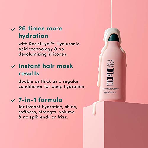 Coco & Eve Like A Virgin Super Hydrating Cream Conditioner. Sulfate free with Argan Oil & Coconut. For Dry Damaged, Color Treated Hair. Frizz Con