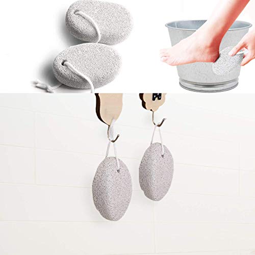 Pumice Stone for Feet 2 PCS Set_Foot Care Natural Pummice Stones for Dead Hard Skin_Foot Scrubber Calluses Removes_Gently Exfoliates Skin_Softer