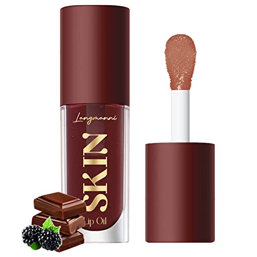 LANGMANNI No-Sticky Lip Gloss/Balm Lip Care,Fruit Flavoured Lip Oil For Dry Lip's Moisturizing Hydrating And Nourishing (Strawberry)