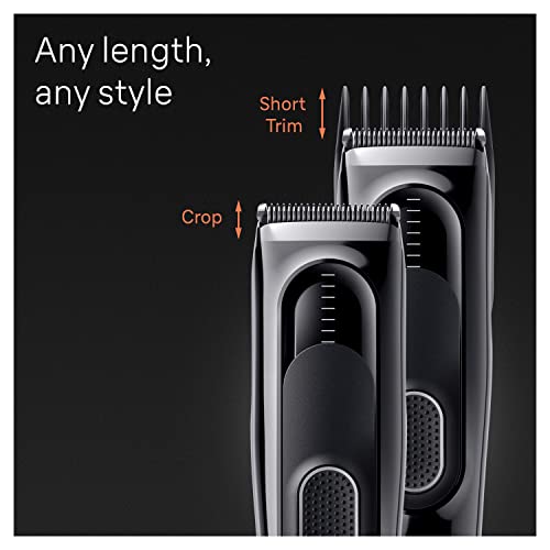 Braun Hair Clipper Series 5, Featuring Lifetime-Sharp Blades, 9 Length Settings, 50-min runtime, Gifts for Men, HC5310, Black