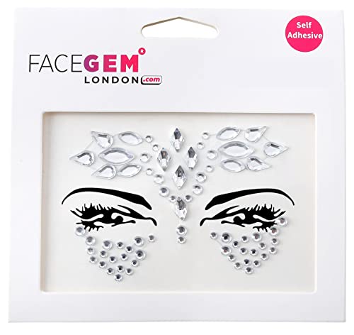 Face Gems Adhesive Glitter Jewel Tattoo Sticker Festival Gems Rave Party Body Make Up (Shine)