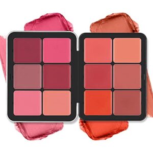 12 Colors Blush Palette,Highlighter Blush Powder Makeup,Long-Wearing,Smudge Proof,Natural-Looking,Blendable Cruelty-Free Matte Finish,Contour and