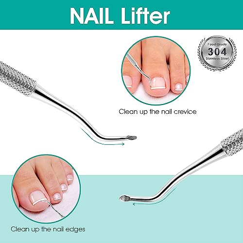 Giantree 4Pcs Nail Care Kit, Cuticle Trimmer with Cuticle Pusher Durable Dead Skin Clipper Professional Manicure Tools for Fingernails and Toenai