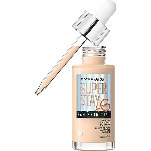 Maybelline Super Stay Skin Tint Foundation, With Vitamin C*, Foundation and Skincare, Long-Lasting up to 24H, Vegan Formula, Shade 06