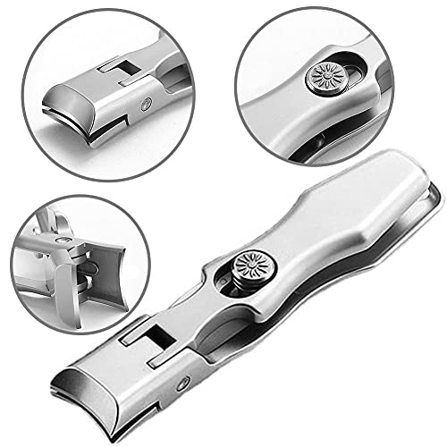 Portable Ultra Sharp Nail Clippers Stainless Steel Wide Jaw Opening Anti Splash Fingernail and Toenail Clippers Cutters Nail Trimmer Manicure Too