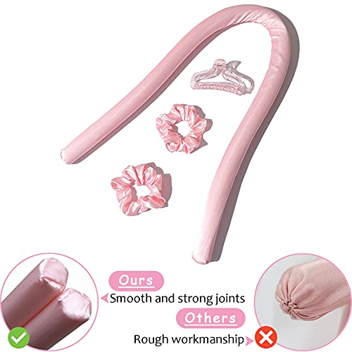 Heatless Curlers Headband, Silk Ribbon Curling Rod Lazy Natural Soft Wave Formers Sleeping Overnight Hair Wrap Kit No Heat Hair Styling Tools for