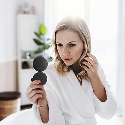 Compact Vanity Makeup Mirror for Men, Women and Girls, Black Elegant Travel Cosmetic Mirrors for Pocket, Purse or Wallet, Portable Magnifying Han