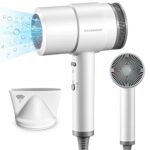 Cozeemax Hair Dryer, 1600W Fast Dry Negative Ions Hair Blow Temperature Hairdryer with Diffuser Hairdryer with 2 Speeds, 2 Heating, and Cool Butt