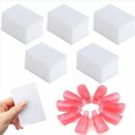 500 Pcs Lint Free Wipes for Nails, Nail Wipe Pads with 10 Pcs Nail Polish Remover Clips Nail Art UV Gel Polish Absorbent Remover Wipes for DIY Na