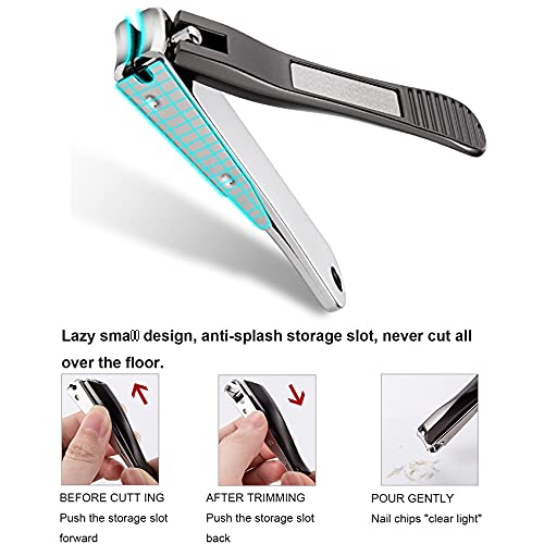 Rpanle Nail Clipper, Self-Collecting Nail Cutters with Ergonomic Lever Keep Fingernails and Toenails Impeccably Manicured