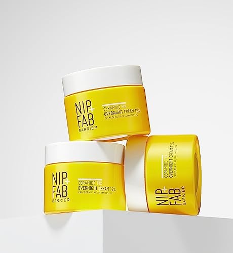 Nip+Fab Ceramide Fix Overnight Cream 12% 50 ml, Luxurious Skin Barrier Replenisher, Elastin Production Support, Giving Your Skin a Firmer, More Y