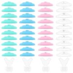 Heveer Eyelash Perming Curler Set Silicone Eyelash Shield Pads 5 Sizes with Y Shape Eyelash Brush Reusable for Lash Lift 44pcs