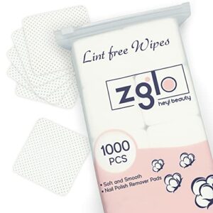Zglo Lint Free Wipes for Nails - 1000 Pcs Melt Blown Soft & Thick Super Absorbent Gel Nail Wipes with Zip Lock Bag for Manicure Pedicure at Home