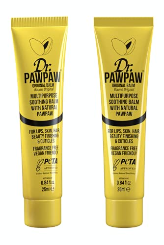 Dr. PAWPAW Original Balm 25ml x2 Multipack - Multi-Purpose Balm, PawPaw Lip Balm, Lip Balm, Skin Primer, Smooth Skin, Cracked Lips, Paw Paw, Vega
