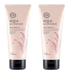 [THEFACESHOP] Foaming Facial Cleanser for Daily Face Washing, Rice Water Bright Cleansing Foam Moisturizer & Brightening Care for All Skin Types