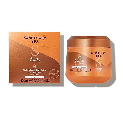 Sanctuary Spa Melting Pearl Body Butter with Shea Butter & Argan Oil, No Mineral Oil, Cruelty Free & Vegan Body Moisturiser for Women, 300g