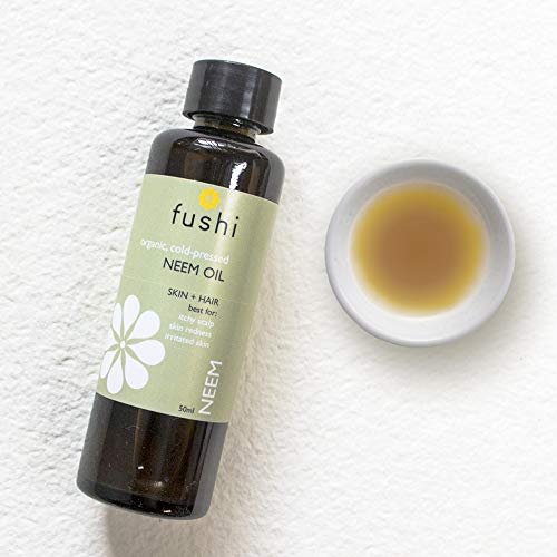 Fushi Organic Neem Oil, Virgin & Fresh-Pressed, Extracted from the Neem Tree, Best for Itchy Scalp, Skin Redness & Irritated Skin, Ethical & Vega
