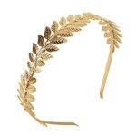Roman Leaf Crown,XCOZU Goddess Tiara Gold Leaf Band Crown of Leaves,Girls Greek Gold Leaf Headband Bridal Headbands Gold Laurel Leaf Headdress Bo