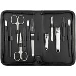 Manicure Set - 12 Piece professional pedicure tools - German Made nail kit - Grooming set - Faux leather case - Ideal travel nail kit - Nail set
