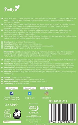 Pretty Cherubs Aloe Vera Moisturising Lip Balm 2-Pieces