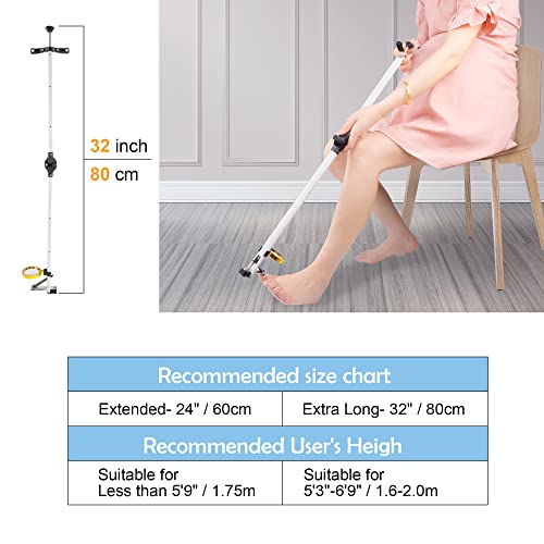ILOKNZI Aluminium Long Handle Toenail Clippers with Magnifying Glass Helps Obese, Elderly, Pregnant Women Without Bending Down to Cut Toenails (w