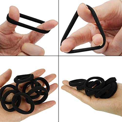 ILamourCar Hair Bobbles for Women, 50 Pack Soft Hair Ties No Damage, Seamless Hair Bands for Thick Curly Hair, Strong Elastic Ponytail Holders Ha
