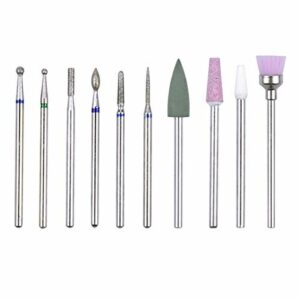 Zsanhua10 Pcs Nail Drill Bits Sets Electric Tungsten Carbide Ceramic Files Cuticle Polishing Tools for Filing Acrylic Nails Removing Gel Manicure